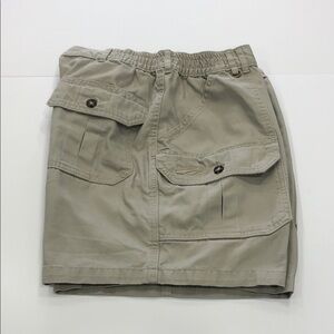 Wind River Men’s Tan Cargo Shorts Size 34x6 Elastic Waist Hiking Utility Shorts